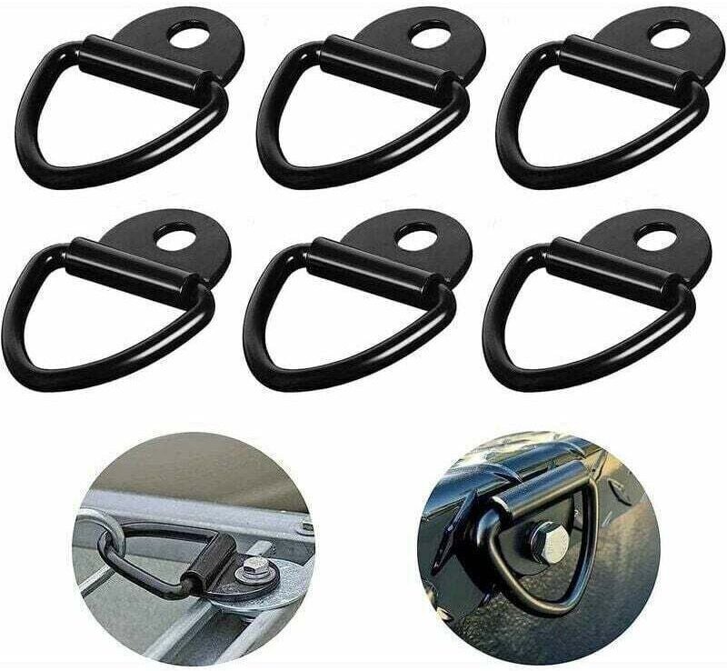 6 Zurrösen 85 x 63 mm, XU, schwarzer Stahl, Tragfähigkeit 550 kg - KZQ