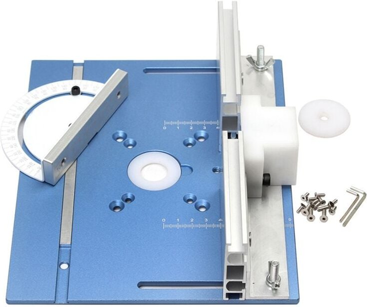 Router-Tisch-Einlegeplatte, Holzbearbeitungs-Trimmer, elektrischer Holzfräs-Flip mit Gehrungslehre für DIY-Werkbank