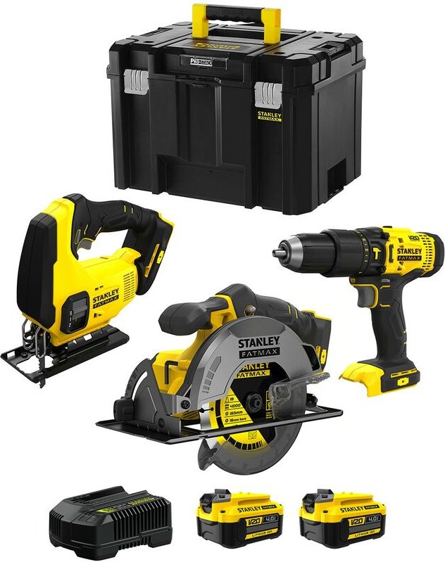 Stanley - FatMax Kit SVK303 (SFMCS600 + SFMCS500 + SFMCD711 + 2 x 4,0 Ah + Ladegerät + tstak vi)