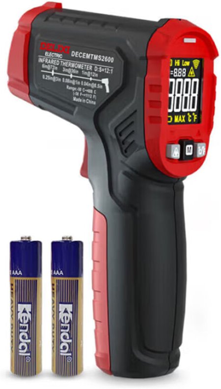 Bluedeer - delixi Infrarot-Thermometer – Hochpräzises Industriethermometer mit Laserzielung (Messbereich -50°C bis 550°C...