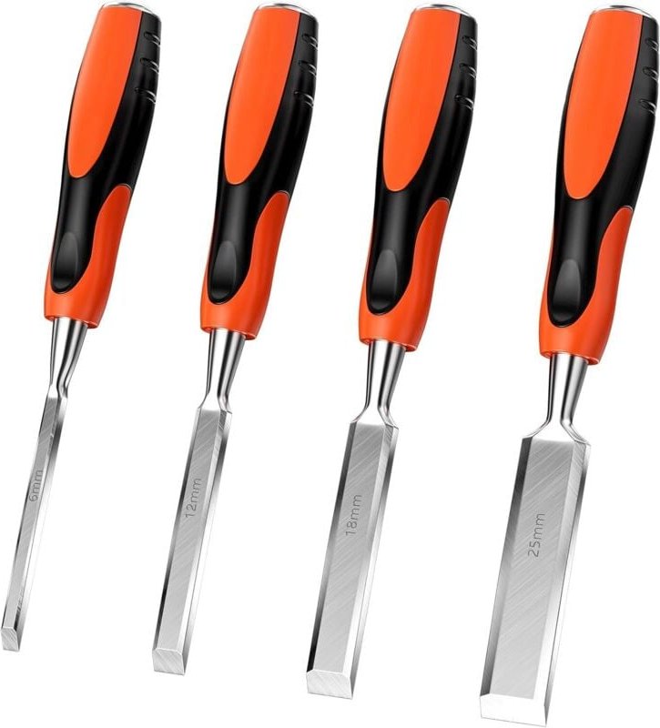 Holzbeitel, Schnitzbeitel, Hohlbeitel, Schreinerbeitel-Set, Hohlbeitel für die Holzbearbeitung, robuste Werkzeuge in 6 m...