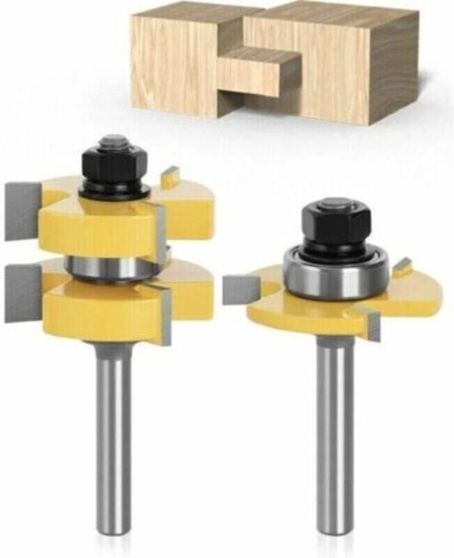 8mm Schwalbenschwanz- und Nutfräser-Set, 3 Zähne, T-Form, Holzschneider, Holzbearbeitungswerkzeug
