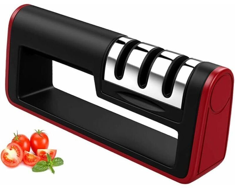 3-in-1 Messerschärfer, professioneller Küchenmesserschärfer für Edelstahl- und Keramikmesser verschiedener Größen (rutsc...