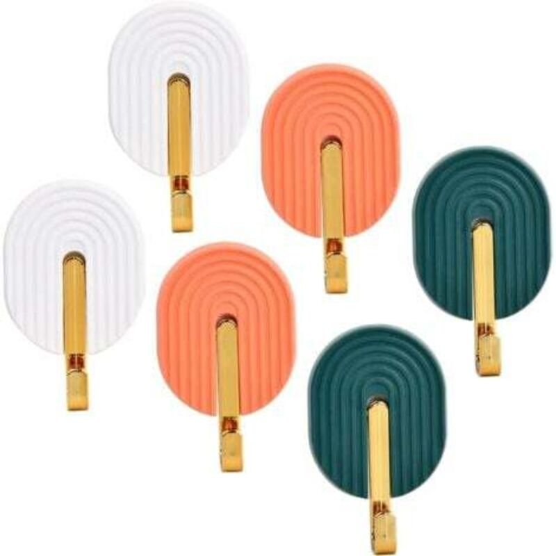 6 Stück Selbstklebende Haken für die Wand, Handtuchhaken für Badezimmer, Küchen-Geschirrtuchhalter. Selbstklebende Wandg...