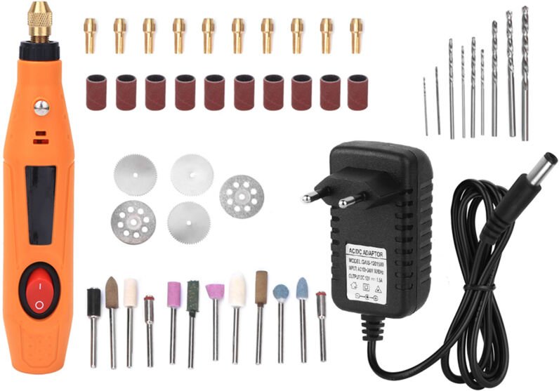 Mini-Elektroschleifer, Polierwerkzeug-Set, 12 V, 16.000 U/min, EU-Stecker 90–240 V, für vielseitige Bastelarbeiten