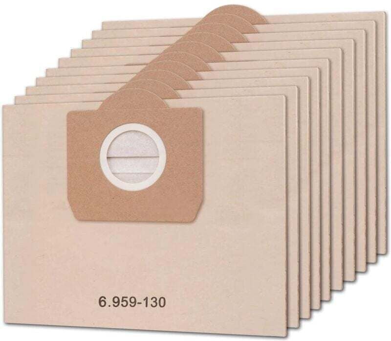 10er-Pack Staubsaugerbeutel für Kärcher Nass- und Trockensauger 6.959-130.0 WD3 WD3P MV3 A2204 A2254 A2604. Ersatz-Papie...