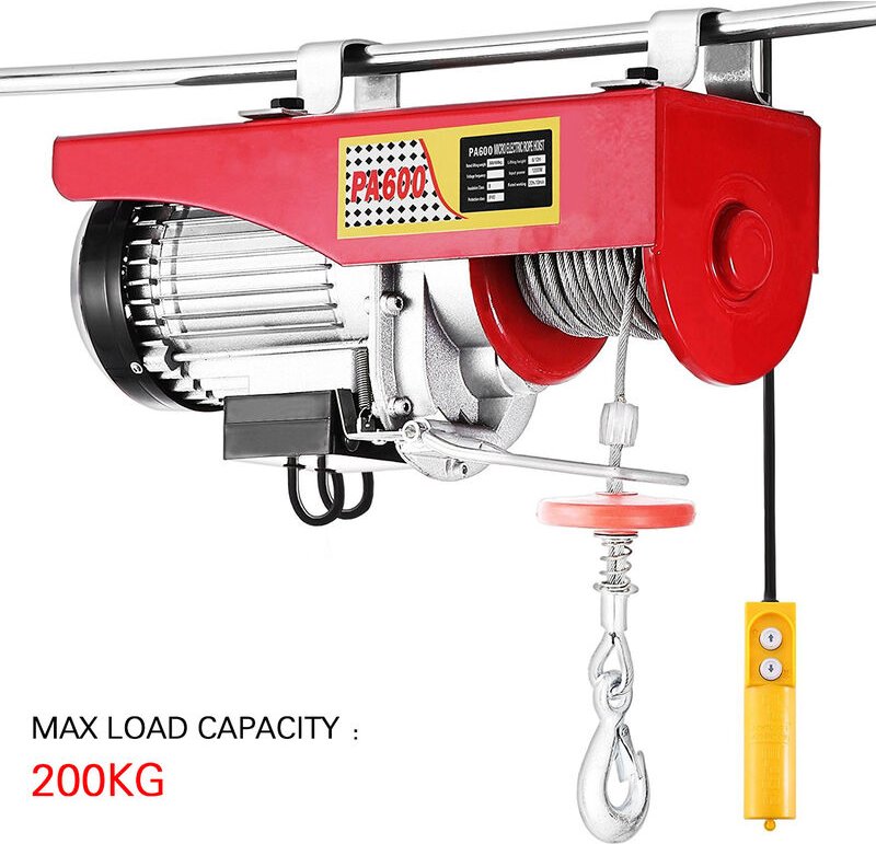 Elektrisches Hebezeug, Elektrische Seilwinde200 kg, Seilhebezug, 230 V, 12 m, automatisch für die Installation von Ausrü...