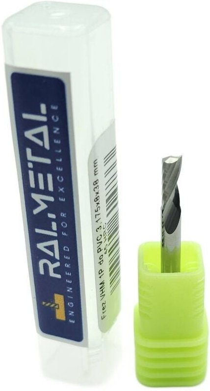 VHM-Einschneider für PVC und Holz, 3,175 x 8 x 38 mm