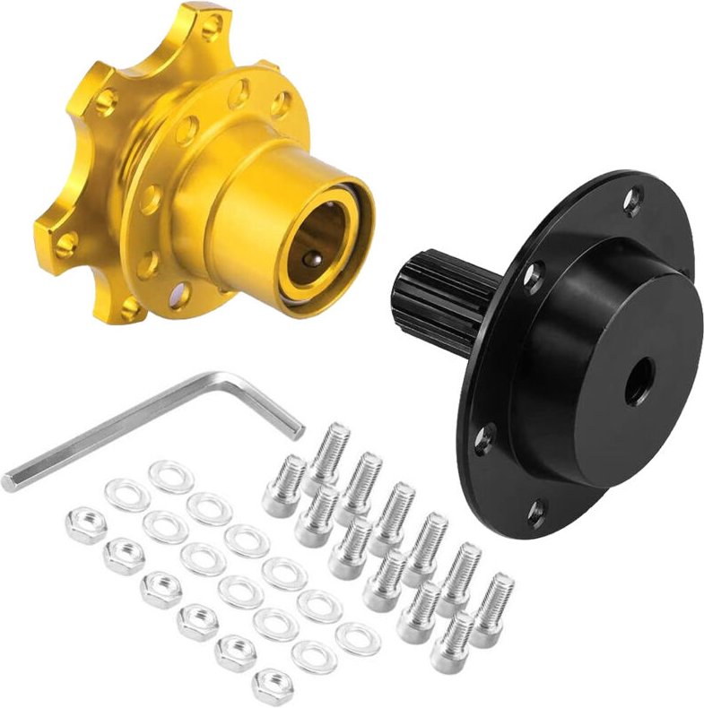 Eosnow Lenkrad -Hub -Adapter -Kit, 2,6 -Zoll hohe Schnellveröffentlichung Golden Black Wartung für Auto