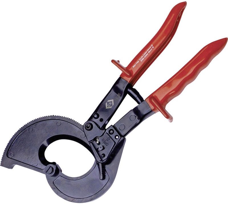 C.k T3678 Ratschen-Kabelschneider Geeignet für (Abisoliertechnik) stahlarmierte Kabel, Alu- und Kup