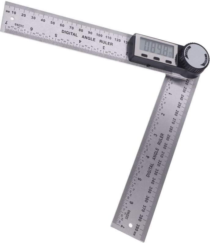 Elektronischer Winkelmesser aus Edelstahl (10 x 390 mm), digitaler Goniometer, Winkelmesser, Gehrungslineal