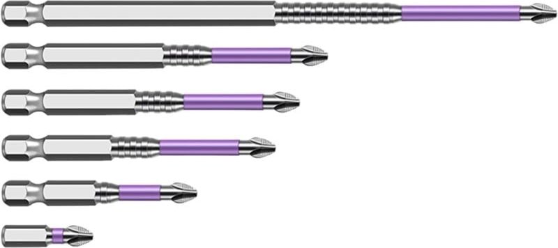 Hochmagnetisches Schraubendreher-Bit-Set, rutschfeste elektrische Bits, stoßfest, 6er-Set, vielseitig einsetzbar für Bau...