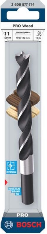 Bosch PRO Holzspiralbohrer Wood, 11x100x142 mm