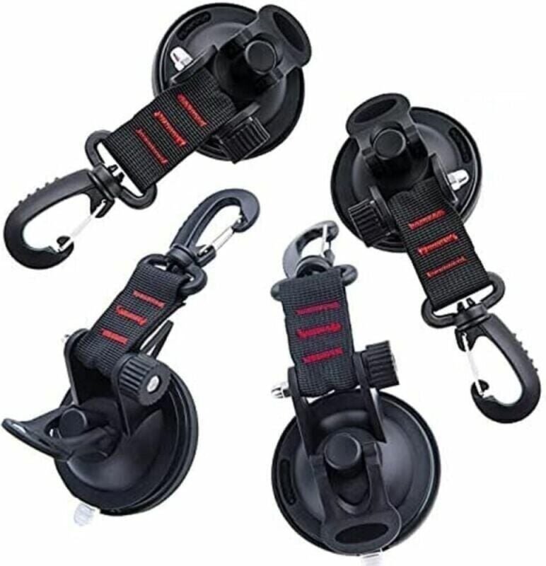 4er-Pack Saugnapf-Anker mit Halterungen für Campingplanen, multifunktionales Zubehör für Auto-Seitenmarkisen – Rot