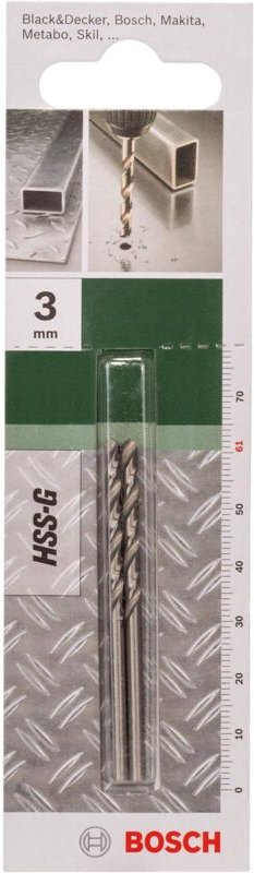 Bosch - Accessories 2609255038 hss Metall-Spiralbohrer 3 mm Gesamtlänge 61 mm geschliffen din 338 Zyl