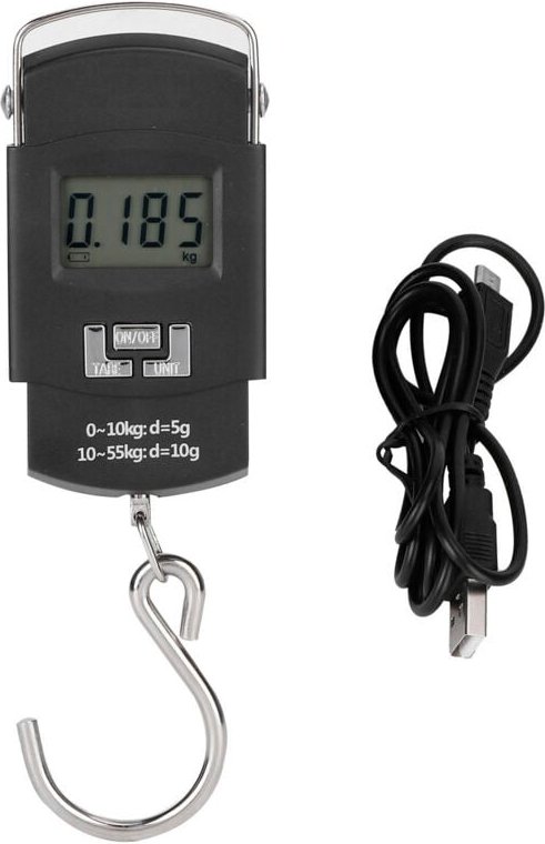 Tragbare elektronische Waage mit LCD-Anzeige (50 kg), 11 x 5,8 x 2,2 cm, zum Wiegen von Gepäck und Postpaketen