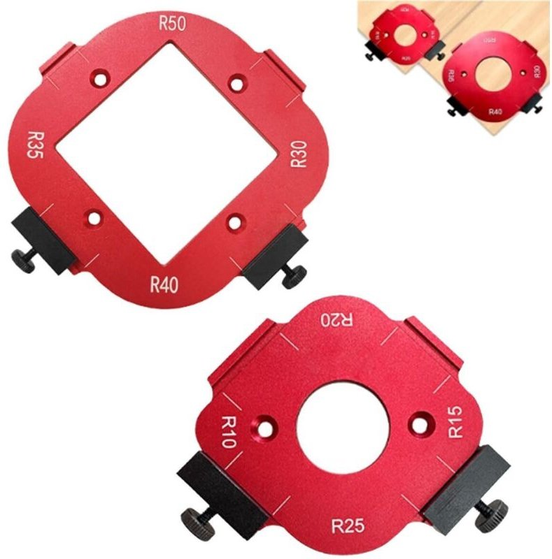 2 Stück Router Jig Radius Schablone, Frässchablonen für Oberfräse, für Holzbearbeitung R10 R15 R20 R25 R30 R35 R40 R50 R...