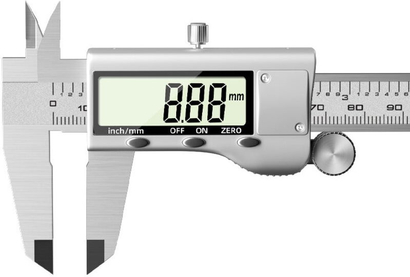 Digitaler Messschieber, Edelstahl, mit großem LCD-Display, einfache Umrechnung zwischen Zoll- und metrischen Einheiten, ...