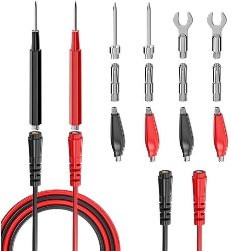 Multimeter-Prüfset mit 16 Messleitungen, Ersatz-Messleitungssatz mit Krokodilklemmen, Bananensteckern, Prüfspitzen und B...
