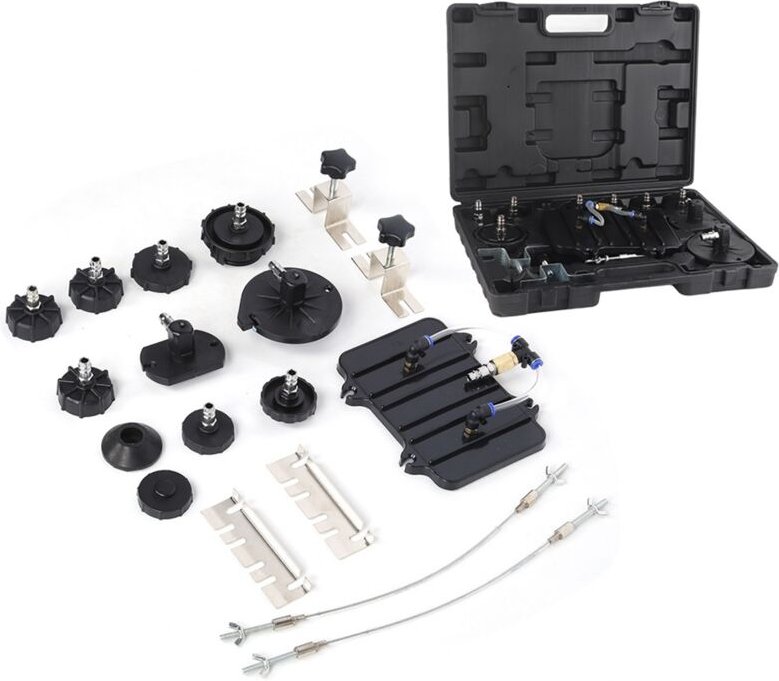 Cocoarm 13-teiliges Set Druckluft-Bremsentlüftungsadapter mit Schnellanschluss für die meisten Fahrzeuge, Stahl, lange L...