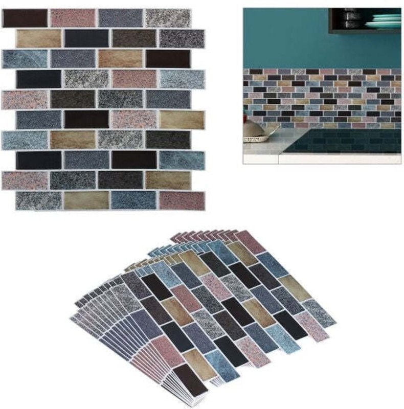 Set of 10 tile stone wall stickers