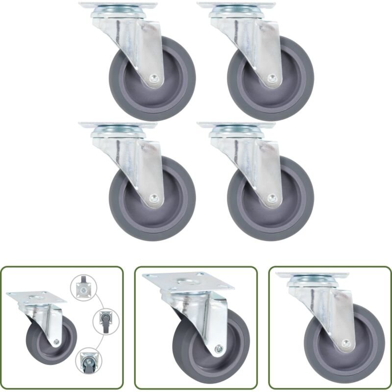 vidaXL Einkaufswagenrollen - Lenkrollen 4 Stk. 75 mm