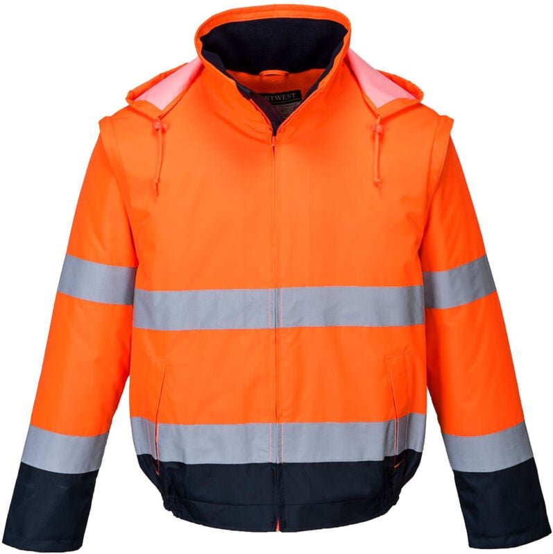 2-in-1 Blouson HV HV doppelt Fleece Orange/Marine S