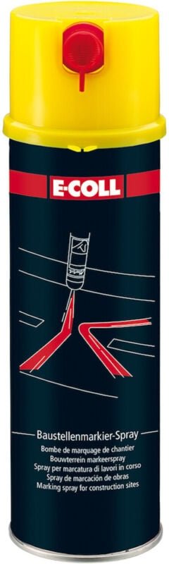 E-coll - Baustellenmarkier-Spray 500ml Spraydose leuchtgelb
