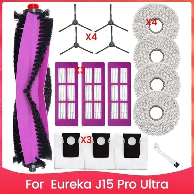 Ersatzteile für den Staubsauger J15 Pro Ultra: Hauptseitenbürste, HEPA-Filter, Reinigungstuch, Staubbeutel