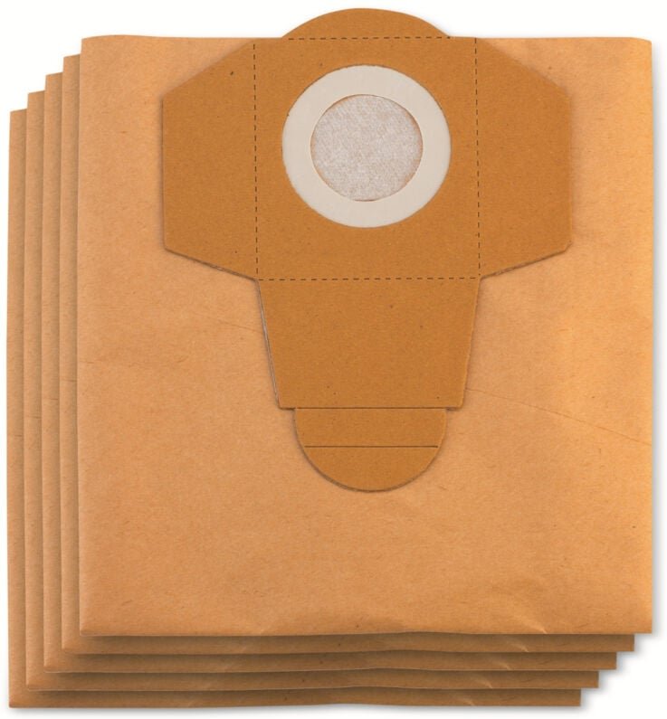 EINHELL Staubsaugerbeutel 2351150, 25 L, für Nass-Trockensauger, 5 Stück