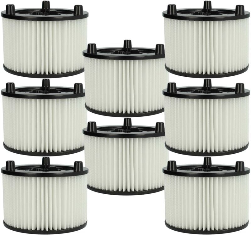 8x Faltenfilter kompatibel mit Bosch AdvancedVac 20, UniversalVac 15 Staubsauger - Patronenfilter, Weiß - Vhbw