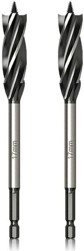 Professionelles Holzbohrer-Set, 17 mm x 165 mm x 2 Stück, Spiralbohrer mit selbstvorschiebender Pilotspitze, 1/4-Zoll-Se...