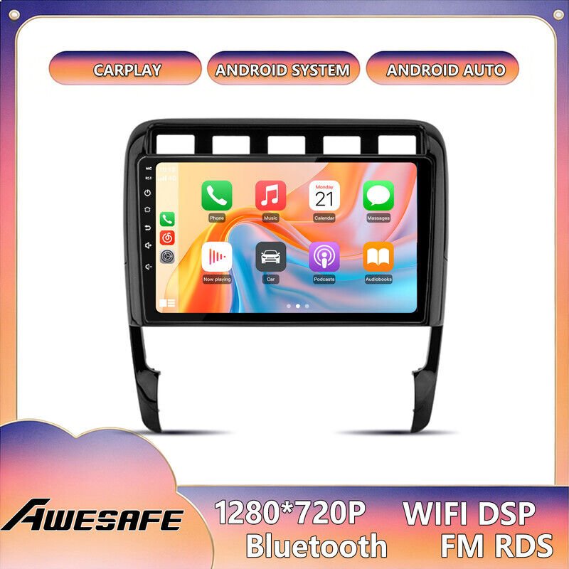 AWESAFE Autoradio Android 13 für Porsche Cayenne 9PA (2002-2010) 6GB+128GB 9'' Bildschirm mit CarPlay GPS WiFi Bluetooth...