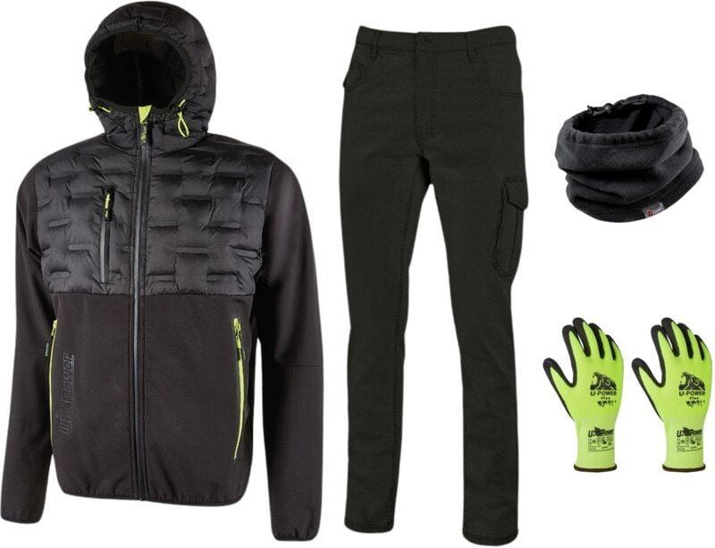 Kit-grösse U-power m jam Hose spock Jacke Nackenwärmer Handschuhe 9/L Carbon Black