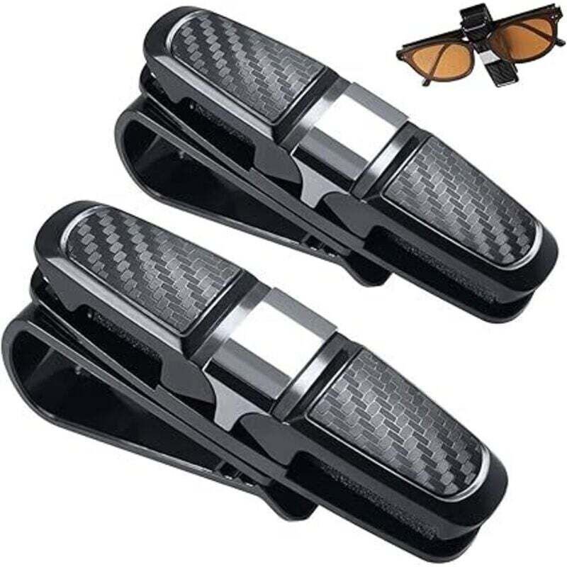 Set mit 2 Autobrillenrahmen mit Clip, Autobrillenclip, Sonnenbrillenhalter, 360-Grad-Schwenkhalterung, geeignet für alle...