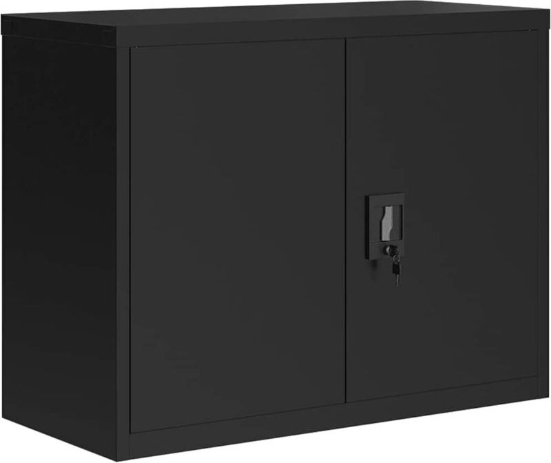 Aktenschrank Schwarz 90x40x70 cm Stahl - Vidaxl