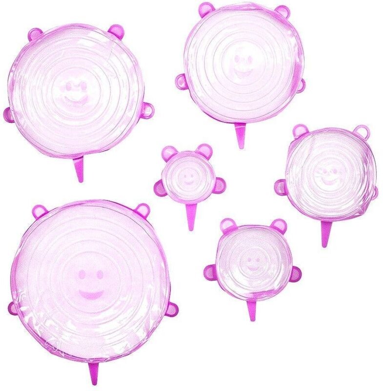 6x Rosa Silikondeckel