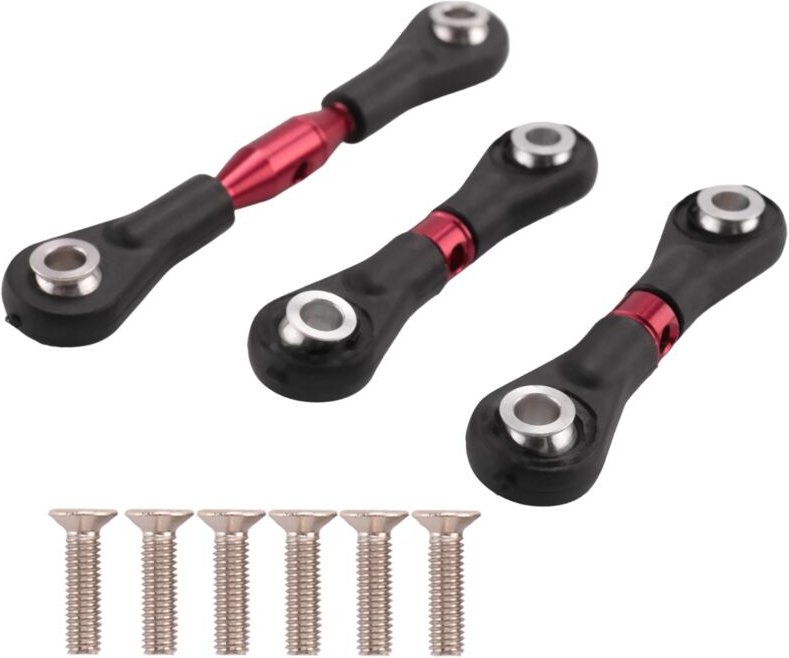 Tlily - 3 StüCk Metall Lenkung Stange Verbindung Spur für TT-01 TT01 1/10 rc Auto Upgrade Teile ZubehöR,Rot