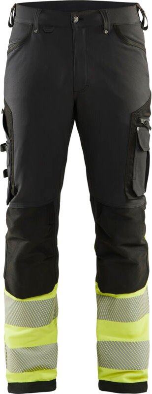 Arbeitshose mit Stretch, Hochsichtbarkeit Klasse 1 1193 - Schwarz/Gelb XL - DE(48) - SE(C54) - Kurz