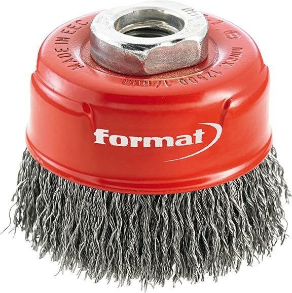 Topfbürste Stahldraht longlife gewellt, gezopft, 80mm - Format