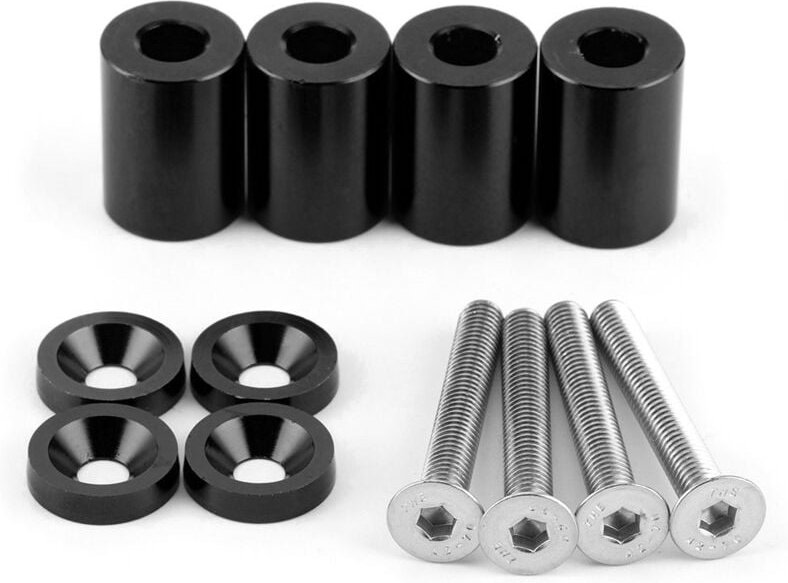 Schraubensatz für Abstandshalter der Motorhaubenentlüftung aus schwarzer Aluminiumlegierung, modifizierte Teile für Renn...