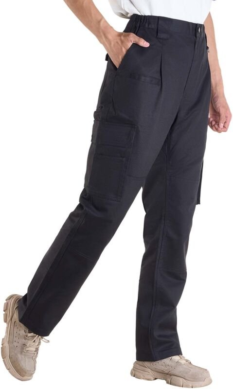 Mophorn Flammhemmende Herren-Arbeitshose, Größe L, aus Baumwolle, strapazierfähig und reißfest, mit mehreren Taschen und...