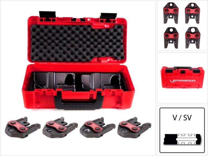 Rothenberger - Pressbackenset mit Presskontur sv 15-18-22-28 mm