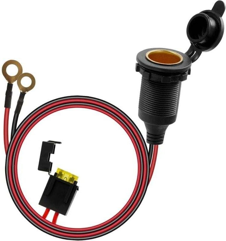 Zigarettenanzünderbuchse, wasserdichter 12V-24V-Zigarettenanzünderstecker für Boot, Motorrad, Auto, 1 m 14 AWG Zigarette...