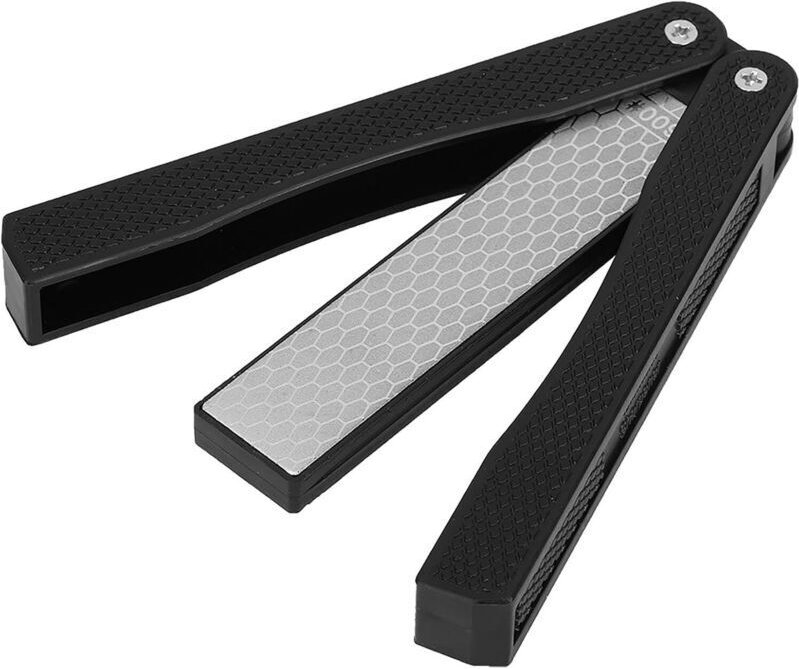 Haosie Messerschärfer, Diamant-Schärfstein, doppelseitiger Messerschärfer, faltbar im Taschenformat, Körnung 400/600, fü...