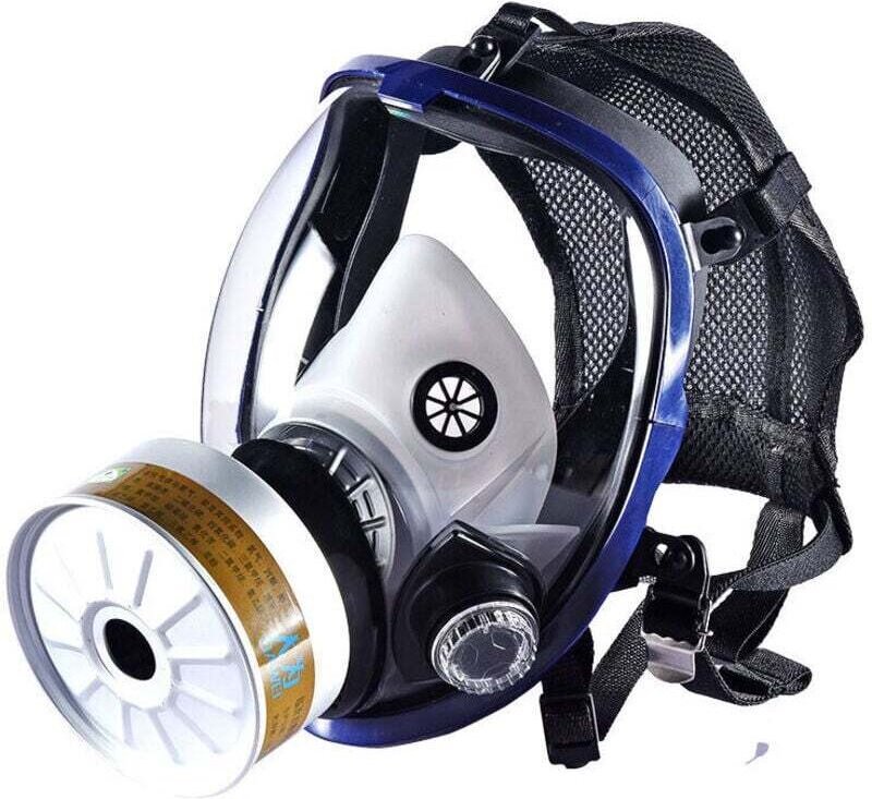 Wiederverwendbare Vollgesichtsmaske, Gasschutz gegen organische Dämpfe, Netztasche 6800 Maske + Trapezfilterbox Nr. 4 + ...