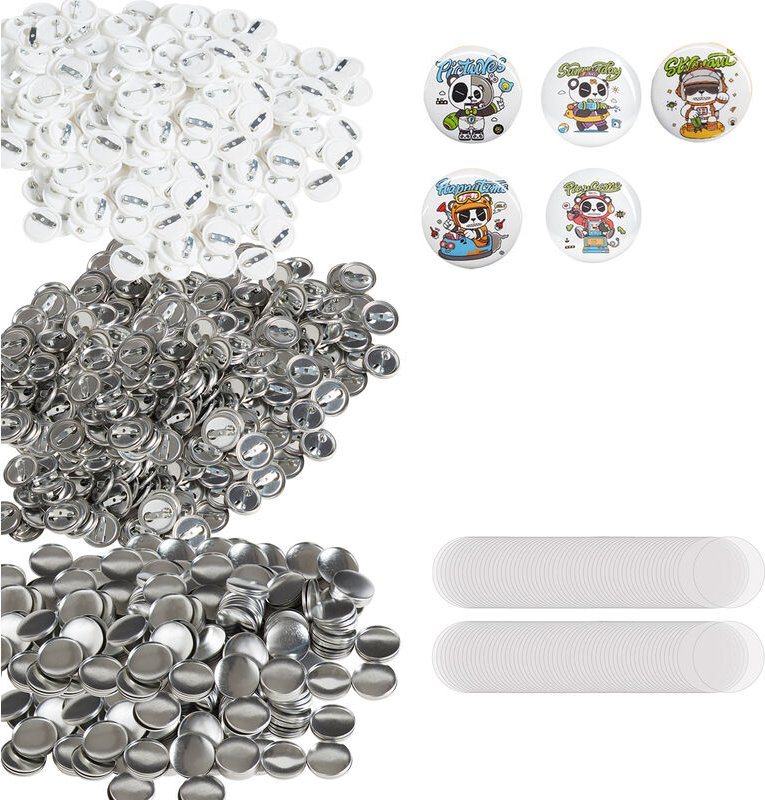 VEVOR Buttonmaschine Knopfmachermaschine Zubehör Badge Punch Press 25 mm, DIY Badge Press Machine Ersatzteile 500 Stk. A...