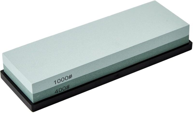 Tigrezy - Messerschärfstein mit rutschfester Gummibasis, Körnung 400/1000, doppelseitiger Küchenmesserschärfer zum manue...