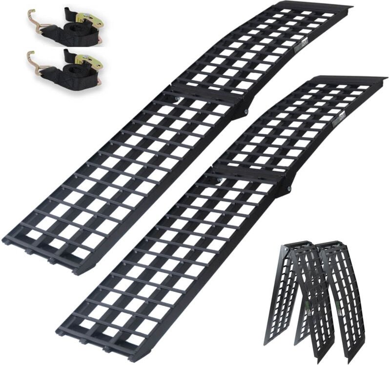 Trutzholm ® - trutzholm 2 x Auffahrrampen 230 cm Traglast 1360 kg Alu klappbar schwarz Riffelstab Verladerampen