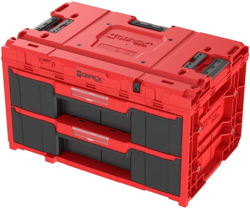 One Drawer 2 Toolbox 2.0 red Ultra hd Custom Werkzeugbox 587 x 380 x 340 mm 29 l mit zwei Schubladen - Qbrick System